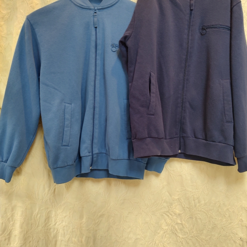 Set Of 2 Blue and Purple John Blair Zip-Up Jackets Large